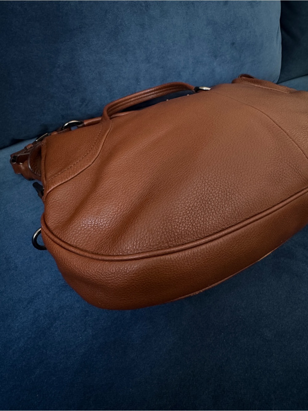 Prada Pebble Leather Dark Brown Hobo Bag - Picture 11 of 13